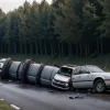 Șofer de 82 de ani, rănit grav după ce s-a răsturnat cu mașina în Bielefeld