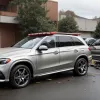Accident uluitor în Germania: Un Audi a zburat peste un zid și a aterizat peste două mașini Mercedes