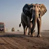 Elefantul a provocat panică și haos pe o autostradă din India