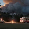 Incendiu major în Germania: Focul de la un gard viu s-a extins la o rulotă
