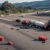 Haos cu Cola pe autostrada A7 din Germania: un camion a pierdut peste 100 de lăzi, trafic blocat pe kilometri