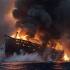 Incendiu dramatic pe feribotul indonezian: Pasagerii au sărit în apă în plină panică