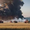 Incendiu masiv în Germania: O presă de balotat a ars pe câmp, provocând pagube de 350.000 euro