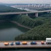 Mega-pod în China testat cu 214 camioane și 9000 de tone, se deschide în iulie 2025
