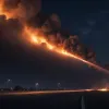 Flăcări de 8 kilometri: Un camion cu substanțe chimice a incendiat o autostradă în Turcia