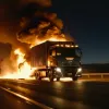 Incendiu devastator pe autostrada A10: Un camion plin cu electronice a ars complet, traficul blocat ore în șir